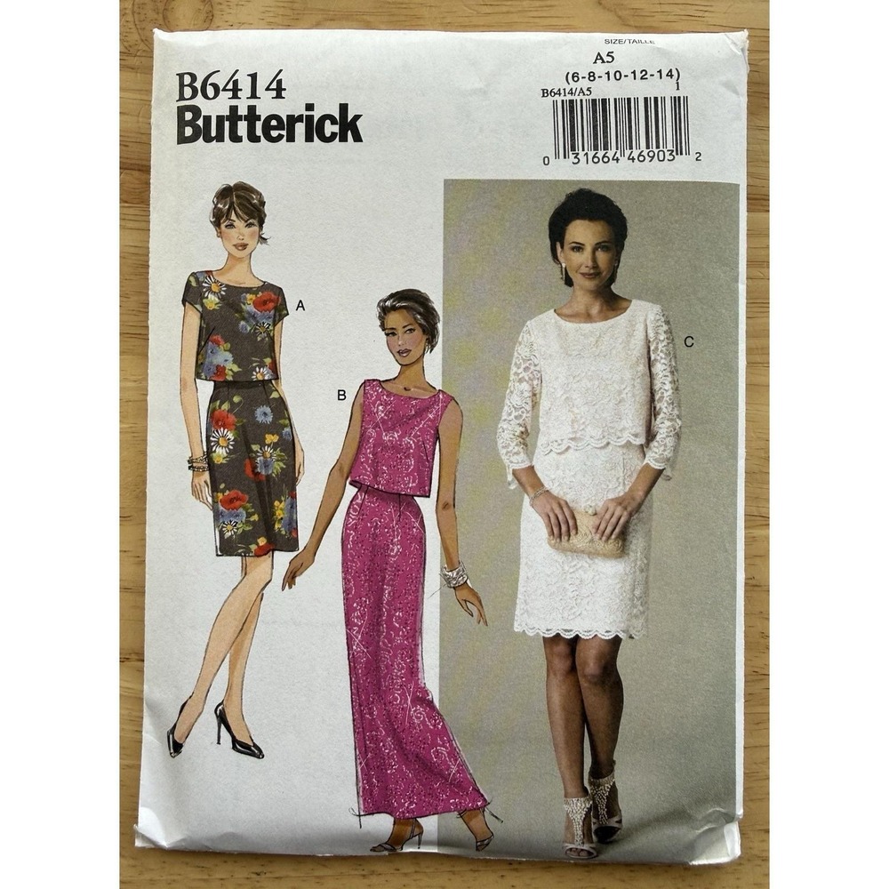 Butterick Pattern 6414 - Misses' Dress w/ Sleeve & Length Variations Size 6-14‎